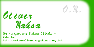 oliver maksa business card